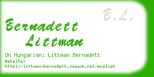 bernadett littman business card